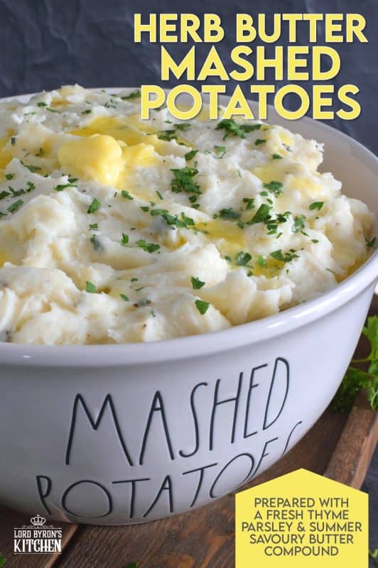 Mashed Potatoes are everyone's favourite comfort food and side dish, which is what makes it the most common side dish in many homes and on many occasions.  But, boring mashed potatoes are a thing of the past!  Add lots of fresh herbs and butter to make them extraordinary! #mashedpotatoes #potatoes #herbbutter #freshherbs #herbs