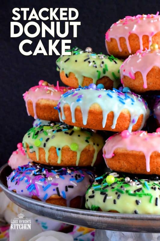 Who doesn't get excited when they see a big pile of donuts? Sure, you could go to your favourite pastry shop, but you can easily make your own donuts at home. This Stacked Donut Cake is proof of that! And, it's perfect for any occasion! #donuts #homemade #stackedcake #donutcake