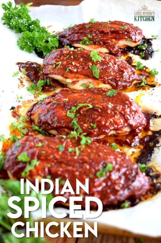 Slightly sweet with a little heat, this easy Indian Spiced Chicken is sure to please the pickiest member of your family. With just a few basic ingredients, you can transform a plain chicken breast into a moist, succulent masterpiece in no time at all! #chicken #weeknight #whatsfordinner #indian #spiced