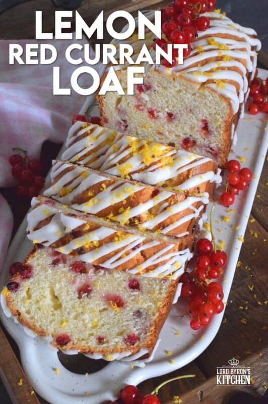 Moist and delicious, lemony and refreshing, packed with berries, and drizzled with a sweet glaze, Red Currant Lemon Loaf is a perfect dessert, or a lovely addition to your afternoon tea. This is a summertime brunch item that doubles as an evening after dinner dessert. #glazed #lemon #loaf #berries #red #currants #zest