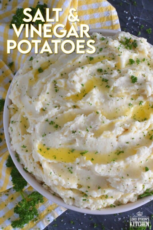 Mashed Potatoes are everyone’s favourite comfort food and side dish, which is what makes it the most common side dish in many homes and on many occasions. But, boring mashed potatoes are a thing of the past! Salt and Vinegar Mashed Potatoes are such a refreshing and welcomed change! Made with malt vinegar and sea salt, these potatoes are a great side for almost any main! #saltandvinegar #mashedpotatoes #potatoes #sides #malt #maltvinegar