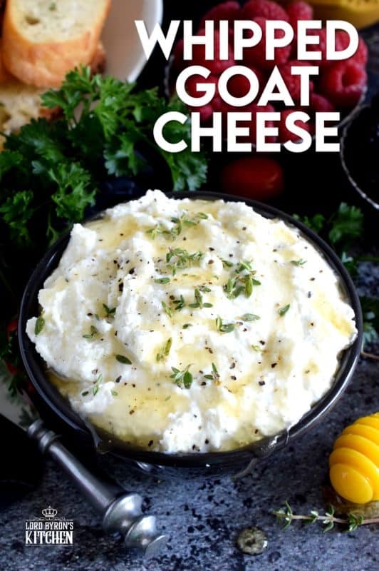 Whipped Goat Cheese is best when served on warm, grilled bread and topped with fresh fruit or sliced veggies. A drizzle of honey makes it just perfect! #cheese #goatcheese #whipped #appetizer #dip