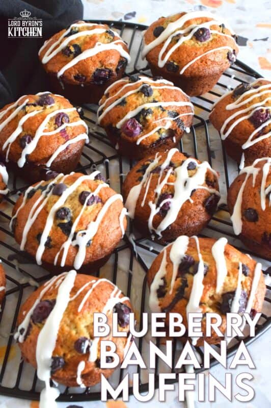 Muffins are one of those things that never seem to last very long in our home. If that muffin has a banana base and is packed with berries, all the more better! Blueberry Banana Muffins are the perfect grab and go breakfast item! #banana #blueberry #muffins