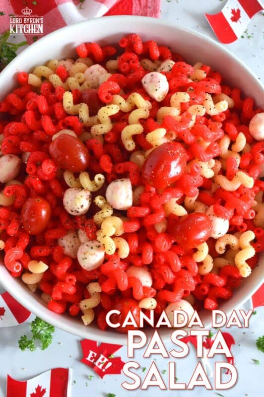 Make your Canada Day celebrations a little more festive with this easy to prepare Canada Day Pasta! It's easy to toss together and takes very little time. If you have kids, get them involved - they will love making red pasta! #canadaday #canada #redandwhite #canadadayfood #canadasbirthday