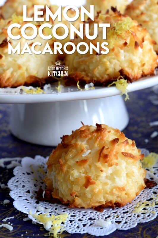 The popular Coconut Macaroon just got a whole lot better - with lemon!  Fresh lemon juice and zest gives this classic dessert a brand new taste and vibe; a perfect afternoon pick-me-up! This easy to make recipe comes together in less than 30 minutes so make them often! #macaroons #coconut #condensedmilk #lemon #zest 