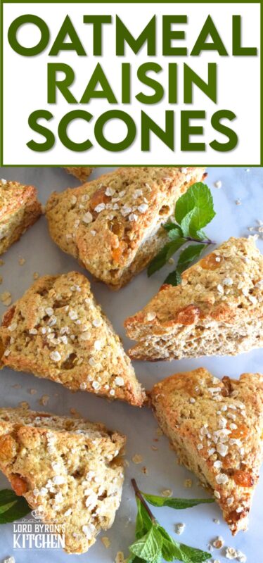 Once you master the art of a good basic scone recipe, you have a world of flavour and texture possibilities at your fingertips. Using my basic recipe, I'm able to create flavoured scones to match whatever mood I'm at that time. Today, I was craving the heartiness of oatmeal with the sweetness and chewiness of raisins. This scone is best smeared with butter and served with a hot tea! #scones #oatmealraisin #oats #raisins #brunch