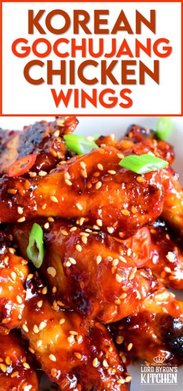 Perfectly baked chicken wings which have been tossed in a spicy sauce! Korean Gochujang Chicken Wings are completely addictive! These hit all of your taste buds with a little bit of spice, heat, sweet, and salt! #korean #gochujang #chicken #wings #spicy