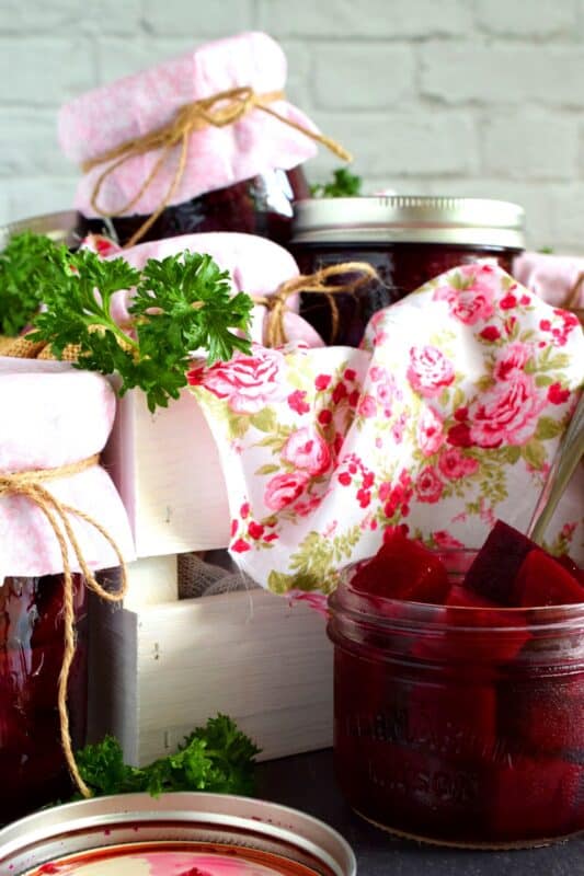 Preserving a fall harvest is an experience like no other, and every home chef should try canning at least once. Dad's Canned Pickled Beets is the perfect place to start, because their very easy to can. No fancy equipment needed for this one! They're sweet, vinegary, and fork-tender; these beets will keep you smiling all winter long! #canning #pickled #pickling #beets #pickledbeets