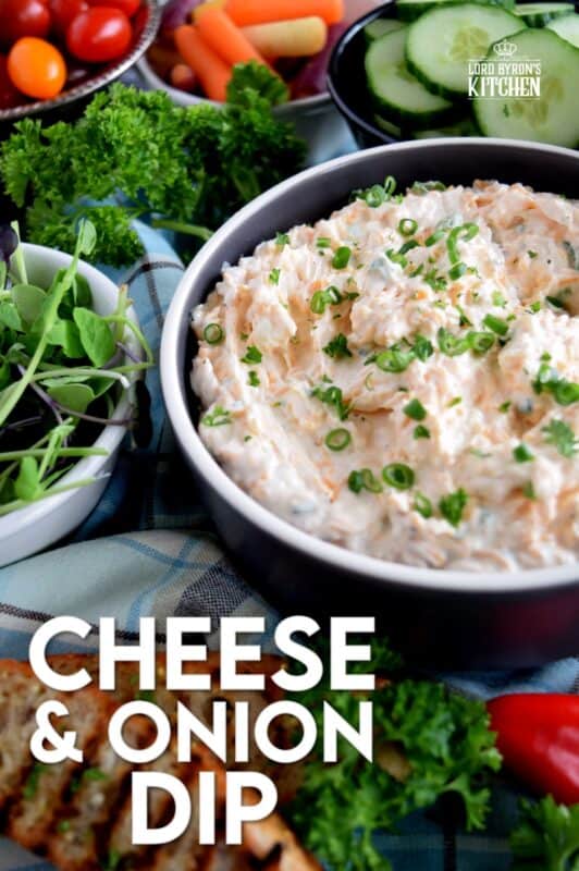 In more cases than not, simple is best, which is why this Cheese and Onion Dip is one of my personal favourites! There's a time and place for dips that are more complex, but there's always a time for a dip that is super fast and easy to whip up, while being addictingly delicious!! #dip #cheesedip #oniondip #cheeseandonion #colddip #cheddar