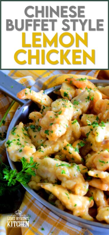 A make-at-home version of the classic buffet-style fried chicken in a thick, gooey lemon sauce! Chinese Buffet Style Lemon Chicken is everything you need to make dinner extra special. And, it's tastier, fresher, and cheaper than ordering take out too. #lemon #chicken #lemonchicken #buffetstyle #chinesefood #copycatrecipe