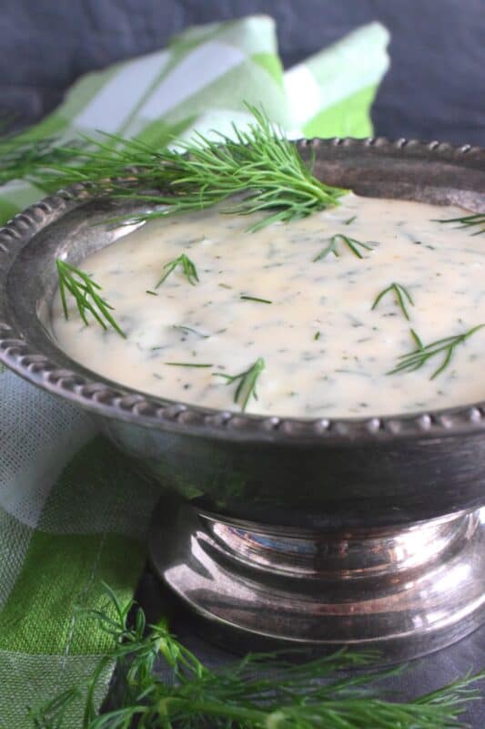 Honey Lemon Dill Sauce has a bright and bold flavour with just a hint of sweetness and tartness. It's a sauce, a dip, and a spread all in one! Great with seafood, baked potato, pasta, etc. Ready in five minutes, it’s budget-friendly and perfect anytime! #lemondill #honeydill #dill #dillsauce #sauce