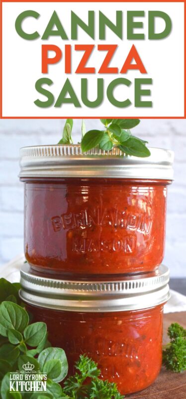 A really good pizza comes down to two things - the dough and the sauce. The topping are secondary to those! Canned Pizza Sauce is the answer to preparing a pizzeria style pizza at home. Make a batch, store it in your pantry, and make delicious pizzas at home for a fraction of the cost! #pizza #pizzasauce #canning #preserving #pantry #tomatoes