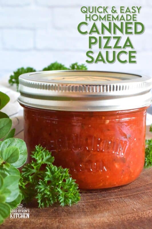 A really good pizza comes down to two things - the dough and the sauce. The topping are secondary to those! Canned Pizza Sauce is the answer to preparing a pizzeria style pizza at home. Make a batch, store it in your pantry, and make delicious pizzas at home for a fraction of the cost! #pizza #pizzasauce #canning #preserving #pantry #tomatoes
