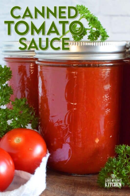 The number of recipes that have tomato sauce as an ingredient are far too plentiful to count! Store bought canned tomato sauce fails in comparison to a homemade version. Working with summer fresh, locally grown tomatoes, this recipe will help to contain all of that freshness and flavour which will elevate your favourite recipes all winter long! #tomatoes #tomatosauce #preserving #canning #foodstorage