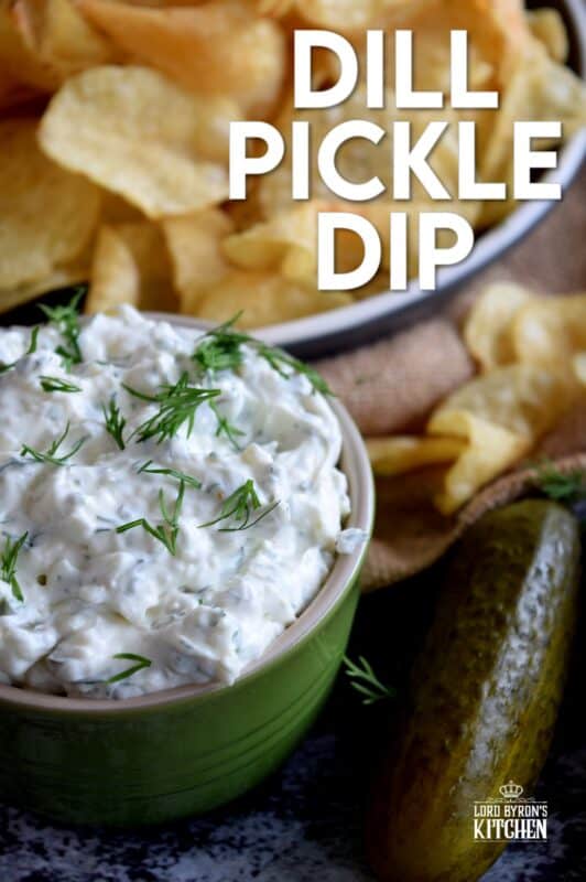 Dill Pickle Dip should only be called Dill Pickle Dip if it's made with both dill pickles and fresh dill, and has a base of cream cheese - any other way is not worthy of the name. This dip is prepared with all of those things and is for the serious dill lover; it's absolutely delicious! #dillpickle #dip #pickles #dill #freshdill #creamcheesedip