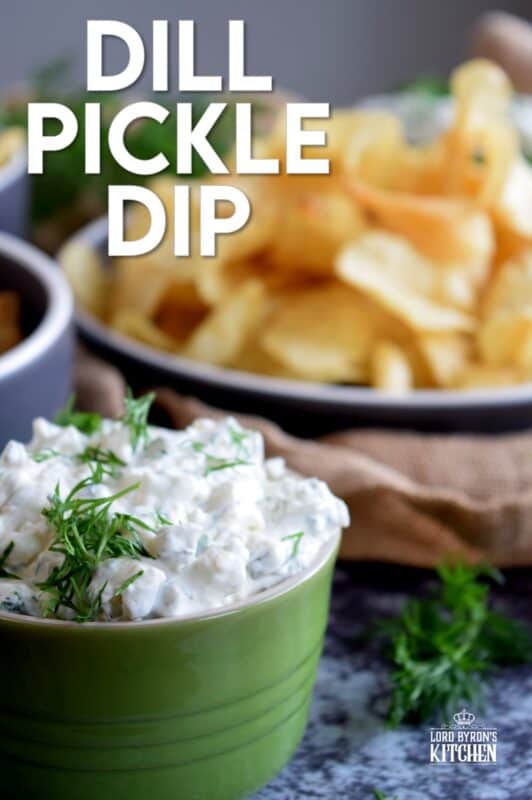 Dill Pickle Dip should only be called Dill Pickle Dip if it's made with both dill pickles and fresh dill, and has a base of cream cheese - any other way is not worthy of the name. This dip is prepared with all of those things and is for the serious dill lover; it's absolutely delicious! #dillpickle #dip #pickles #dill #freshdill #creamcheesedip