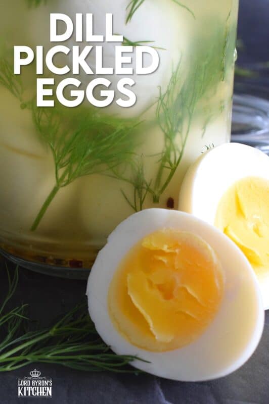 Dill Pickled Eggs can be found in the snack section of many on-the-go style stores, especially those found on the highway. They're fast and easy and delicious, but quite costly! Use my recipe to make a whole batch at home for a fraction of the cost! #pickledeggs #dillpickle #picklejuice #pickled #hardboiled #eggs