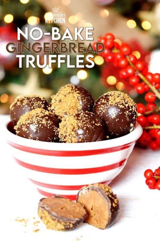 Nothing compares to the warming and comforting taste and smell of gingerbread at Christmastime. These Gingerbread Truffles are the perfect bite-sized treat for sharing. And, they make a perfect bring-along treat to any festive party! #gingerbread #chocolate #truffles #christmas #holiday #baking #cookies
