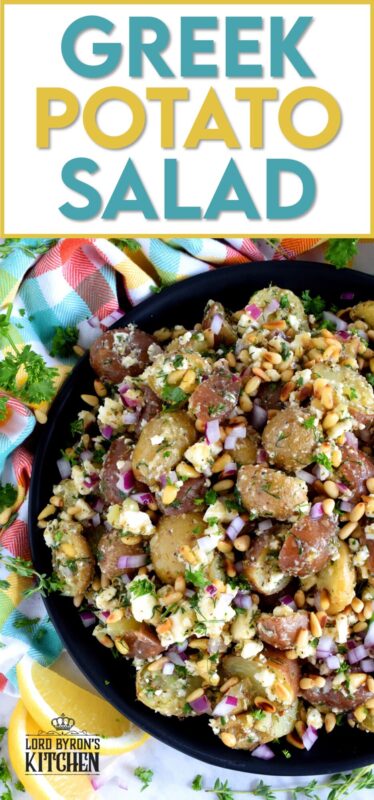 Inspired by classic Greek ingredients, with bright and fresh flavours, Greek Potato Salad is a great alternative to regular home style potato salad. Complete with feta, lemon, dill and pine nuts - who could resist!? #potato #salad #summer #picnic #potluck