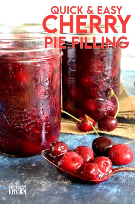 Quick and Easy Cherry Pie Filling is the best way to fill up a pie crust. Whole, pitted cherries, in a thick, not-too-sweet homemade sauce, is just the thing to make your summer cherry pie a little more special. #cherries #piefilling #cherrypie #cherry #pie #smallbatch