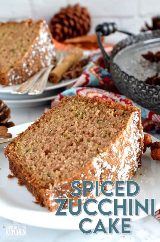 Warming spices such as cinnamon, nutmeg, and ginger come together in this Autumn Spiced Zucchini Bundt Cake to create an inviting slice of fall, using the end of summer’s fresh produce. #zucchini #cake #bundt #fall #spiced #autumn #baking