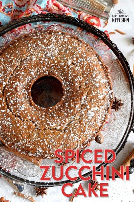 Warming spices such as cinnamon, nutmeg, and ginger come together in this Autumn Spiced Zucchini Bundt Cake to create an inviting slice of fall, using the end of summer’s fresh produce. #zucchini #cake #bundt #fall #spiced #autumn #baking