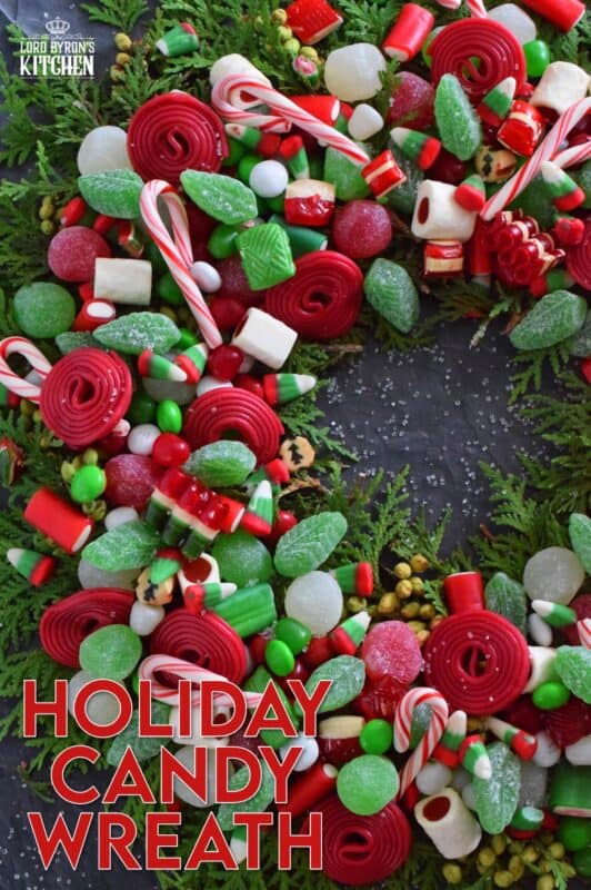 Prepare a Holiday Candy Wreath this Christmas and impress both the young and old kids in your home! Using as many red, green, and white candies as you can source, this bright and festive edible wreath is packed full of sweets! Set this up in the middle of your dessert buffet table, right on your kitchen island, or in the middle of your coffee table! Not only is it tasty, it also doubles as a decorative centerpiece! #wreath #candy #christmas #holiday #fingerfoods #party