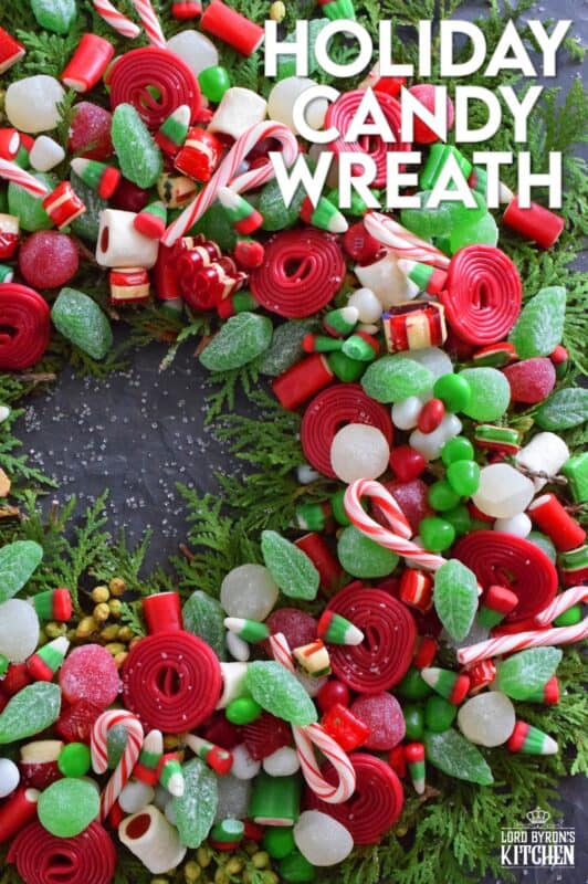 Prepare a Holiday Candy Wreath this Christmas and impress both the young and old kids in your home! Using as many red, green, and white candies as you can source, this bright and festive edible wreath is packed full of sweets! Set this up in the middle of your dessert buffet table, right on your kitchen island, or in the middle of your coffee table! Not only is it tasty, it also doubles as a decorative centerpiece! #wreath #candy #christmas #holiday #fingerfoods #party