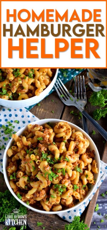 Fast, easy, and delicious, Homemade Hamburger Helper is so easy to make from scratch, that you will never buy the boxed stuff again! Plus, you control the number of preservatives and the amount of sodium! This is a meal you can feel good about serving to your family! #homemade #hamburger #helper #beef #scratch #pasta