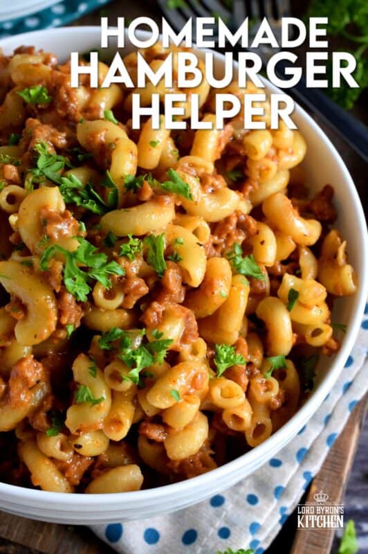 Fast, easy, and delicious, Homemade Hamburger Helper is so easy to make from scratch, that you will never buy the boxed stuff again! Plus, you control the number of preservatives and the amount of sodium! This is a meal you can feel good about serving to your family! #homemade #hamburger #helper #beef #scratch #pasta