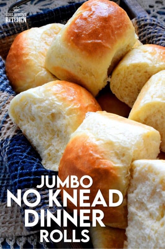 Sometimes, you need to break out the flour and the yeast and make these Jumbo No Knead Dinner Rolls. Because, sometimes the store-bought type just won't do! Besides, homemade is always better, and in this case, lighter and fluffier too! #noknead #dinner #rolls #bread #white #fluffy #soft #jumbo