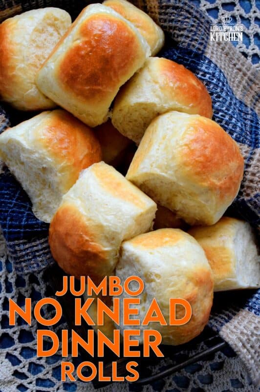 Sometimes, you need to break out the flour and the yeast and make these Jumbo No Knead Dinner Rolls. Because, sometimes the store-bought type just won't do! Besides, homemade is always better, and in this case, lighter and fluffier too! #noknead #dinner #rolls #bread #white #fluffy #soft #jumbo