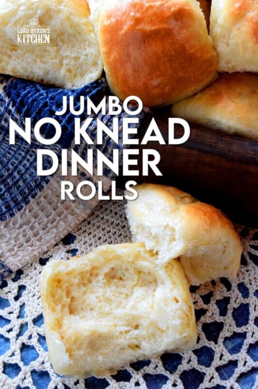 Sometimes, you need to break out the flour and the yeast and make these Jumbo No Knead Dinner Rolls. Because, sometimes the store-bought type just won't do! Besides, homemade is always better, and in this case, lighter and fluffier too! #noknead #dinner #rolls #bread #white #fluffy #soft #jumbo