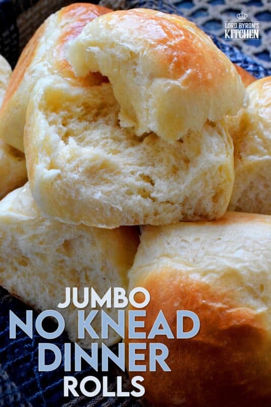 Sometimes, you need to break out the flour and the yeast and make these Jumbo No Knead Dinner Rolls. Because, sometimes the store-bought type just won't do! Besides, homemade is always better, and in this case, lighter and fluffier too! #noknead #dinner #rolls #bread #white #fluffy #soft #jumbo
