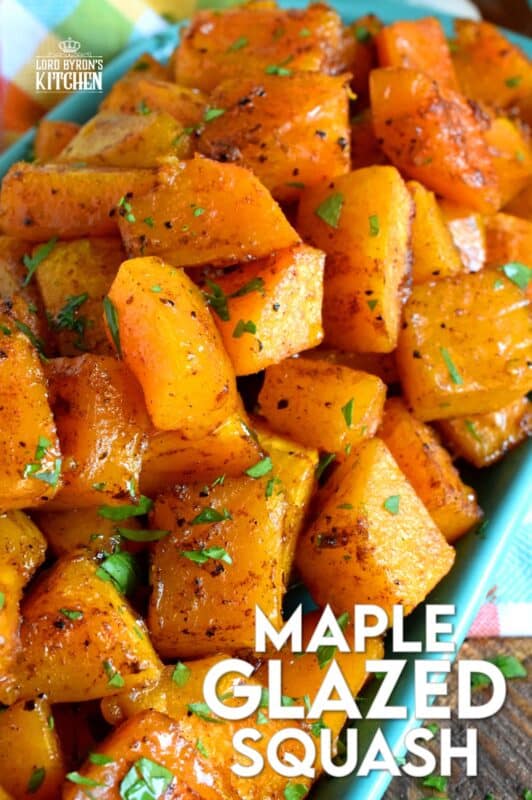 Maple syrup and roasted root vegetables go together like bread and butter.  If you need proof, try this Maple Glazed Squash.  Using a total of four ingredients, squash is transformed into a fall side dish worth its weight in gold!  Whatever you do, don't skip out on adding the cinnamon! #roasted #butternut #squash #maple #syrup #glazed