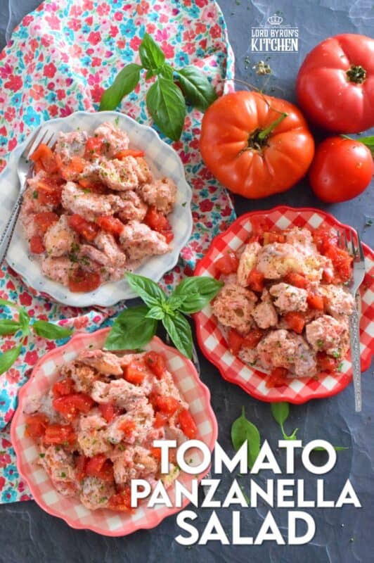 Traditionally prepared with an oil and vinegar dressing, my Tomato Panzanella Salad is prepared with the ripest and freshest tomatoes you can get your hands on, lots of toasted, hand-torn bread, seasonings, and mayonnaise. This salad is so simple, yet so delicious! #summerfresh #tomatoes #panzanella #salad #mayo