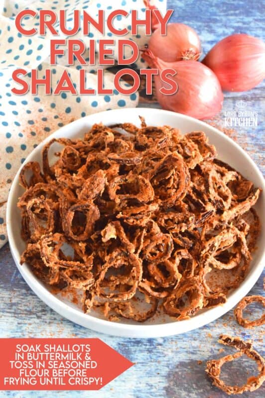 Add crunch and flavour to your salads, top your baked potato with texture, or add these to a sandwich or wrap for an even better lunchtime treat! Crunchy Fried Shallots are crispy and seasoned with one of the most underrated seasoning blends. You have got to try this one! #shallots #friedonions #saladtopping #crunchy