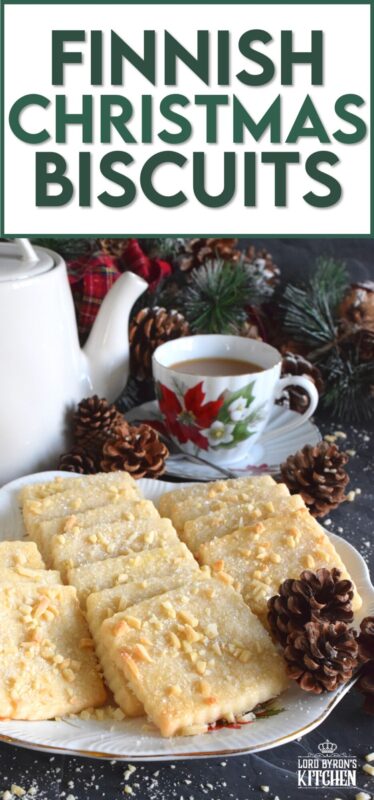 The saying goes that simple is best, and in the case of these Finnish Christmas Biscuits, no saying could ring more true! These light and airy biscuits are buttery and lightly sweetened. The chopped almonds on top add flavour, colour, and texture, which makes these biscuits irresistible, so maybe make a double batch! #cookies #biscuits #christmas #finnish #finland