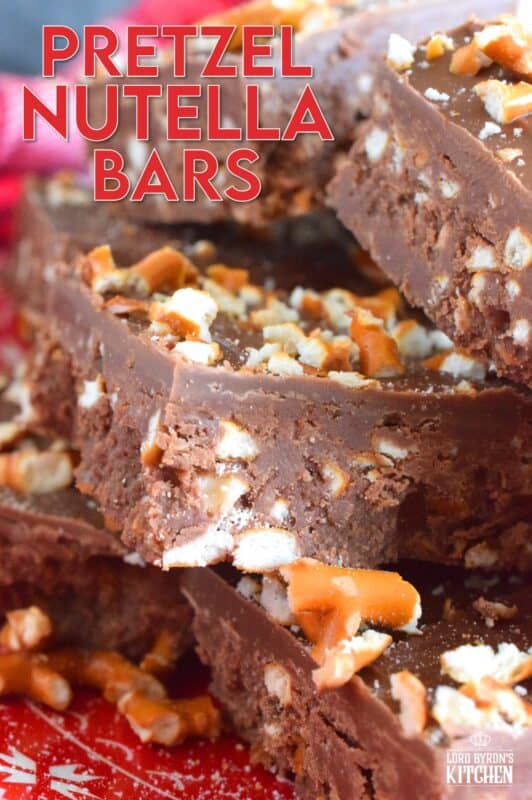 Nutella is very popular in most families, especially families with kids. Pretzel Nutella Bars combines the nutty and creamy chocolatey-ness that is Nutella with the crunchiness and saltiness of pretzels. And, if that wasn't enough, the bars are topped with melted Mirage Candy Bars! #nutella #candybar #chocolate #bars #nobake