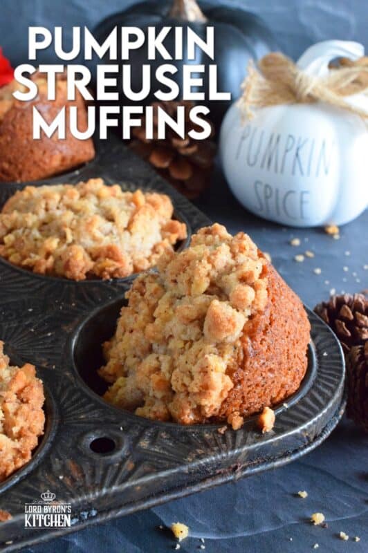 This muffin is the perfect fall treat! Pumpkin Streusel Muffins are chock full of pumpkin spice flavour and topped with a crunchy streusel topping made with chopped pecans. This muffin has just the right amount of sweetness, and it's deliciously soft and moist! It's hard to eat just one of these! #pumpkin #streusel #muffins #pumpkinspice #pecans