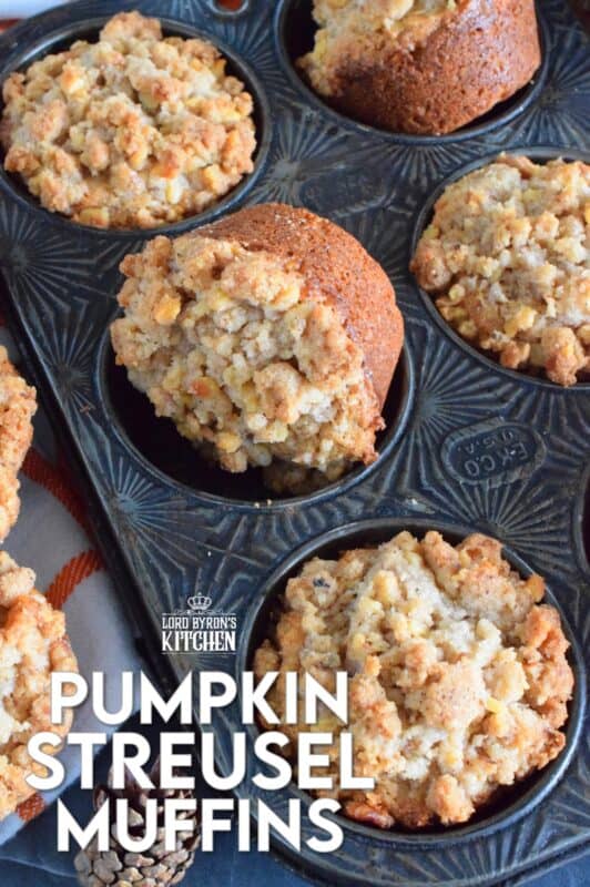 This muffin is the perfect fall treat! Pumpkin Streusel Muffins are chock full of pumpkin spice flavour and topped with a crunchy streusel topping made with chopped pecans. This muffin has just the right amount of sweetness, and it's deliciously soft and moist! It's hard to eat just one of these! #pumpkin #streusel #muffins #pumpkinspice #pecans