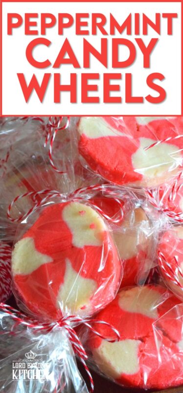 The perfect gift-giving cookie, Peppermint Candy Wheels are individually wrapped in cellophane and tied with a festive string. They may look impressive and maybe even tedious and time consuming, but these cookies really couldn't be easier! And besides, whomever you share these with will certainly appreciate the effort! #peppermint #cookies #candies #redandwhite
