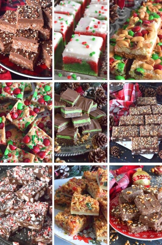When it comes to baked holiday confections, any cookie in the form of a bar or square always seems to taste a little better than a round cookie. Mostly, this is attributed to the fact that bars and squares have layers or frosting, making the flavours more complex and delicious. 12 Bars and Squares of Christmas is a collection with at least one for every taste or preference! #bars #squares #christmas #holiday #baking #nobake