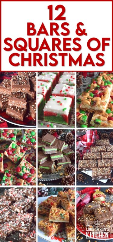 When it comes to baked holiday confections, any cookie in the form of a bar or square always seems to taste a little better than a round cookie. Mostly, this is attributed to the fact that bars and squares have layers or frosting, making the flavours more complex and delicious. 12 Bars and Squares of Christmas is a collection with at least one for every taste or preference! #bars #squares #christmas #holiday #baking #nobake