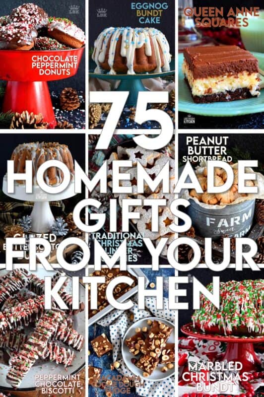 It's the season of giving, but this year, rather than buying another gift card that will go unused, why not share with your friends and neighbours a treat from this collection of 75 Homemade Gifts from Your Kitchen!? Homemade cakes, cookies, and snacks are always more appreciated anyway! #foodgifts #homemade #foodie #hostess