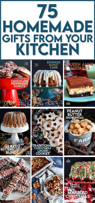 It's the season of giving, but this year, rather than buying another gift card that will go unused, why not share with your friends and neighbours a treat from this collection of 75 Homemade Gifts from Your Kitchen!? Homemade cakes, cookies, and snacks are always more appreciated anyway! #foodgifts #homemade #foodie #hostess
