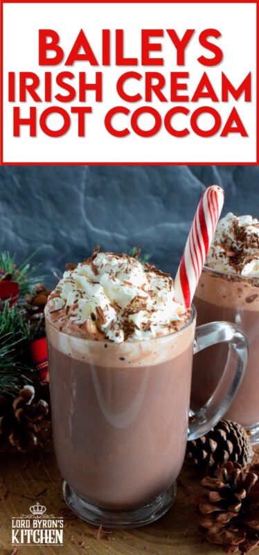 In my opinion, this hot cocoa falls under the cocktail category! With a hot cocoa base, Irish Cream is added along with whipped cream, chocolate shavings, and a candy cane stick – who wouldn't want this on a cold, wintery night? #baileys #irishcream #hotcocoa