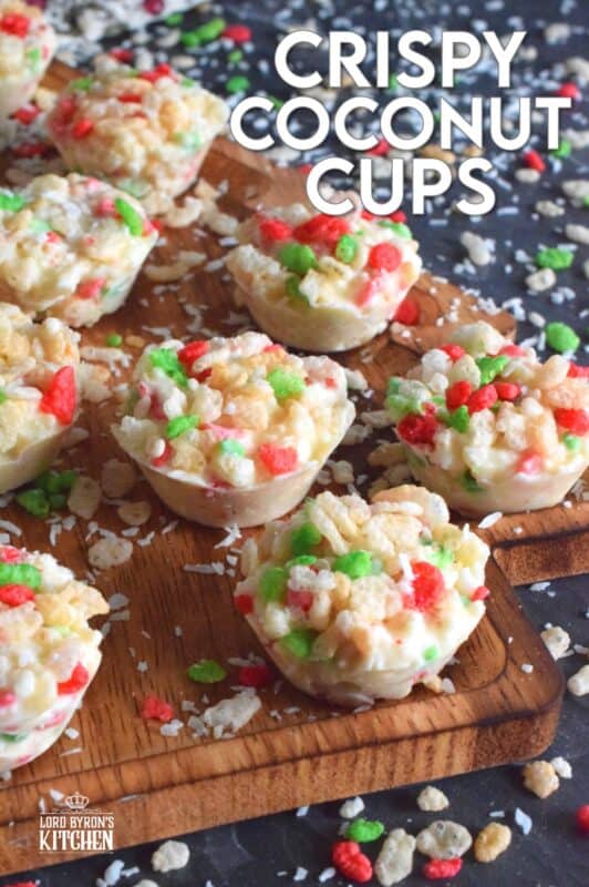 Excuse the alliteration; it couldn't be helped! Crispy Coconut Cups just might be my newest no-bake confection obsession. If you can use a microwave to melt chocolate, then you've got this one in the bag! Make this recipe your own by easily switching up the ingredients to create new flavours too! #nobake #coconut #chocolate #ricekrispies