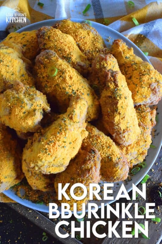 A popular mukbang favourite among many foodie YouTubers, Korean Bburinkle Chicken is a crispy fried chicken with a cheesy, onion, and garlic coating. This chicken is completely addictive and perfect when served with a sweet dipping sauce. #korean #bburinkle #chicken #mukbang #asmr #homemade #bhc