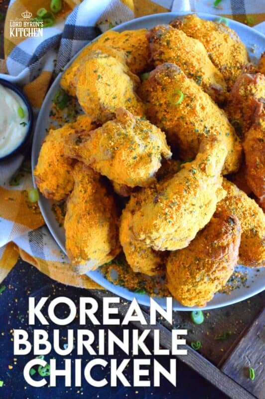 A popular mukbang favourite among many foodie YouTubers, Korean Bburinkle Chicken is a crispy fried chicken with a cheesy, onion, and garlic coating. This chicken is completely addictive and perfect when served with a sweet dipping sauce. #korean #bburinkle #chicken #mukbang #asmr #homemade #bhc